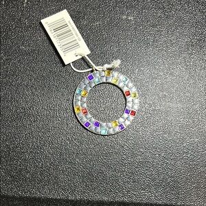 Colorful Red and Orange Necklace with Circular Pendant